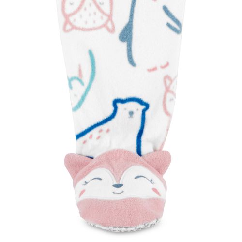카터스 Toddler Girls 1-Piece Animal-Print Fleece Footed Pajama