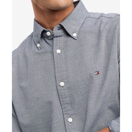 타미힐피거 Mens Dot-Print Button-Down Oxford Shirt