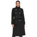 Womens Double-Breasted Wool Blend Belted Coat