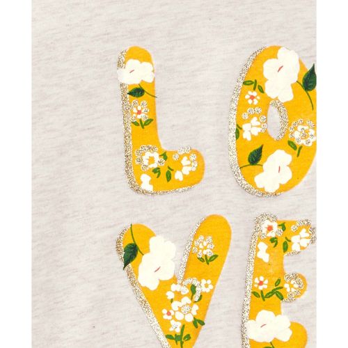 카터스 Toddler Girls 2-Pc. Love Printed Long-Sleeve Top & Floral-Print Pants Set