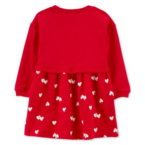 카터스 Toddler Girls Love Hearts Layered-Look Dress with Diaper Cover