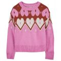 Little Girls Heart Mohair-Like Sweater