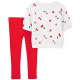Toddler Girls Cherry Top and Leggings 2 Piece Set