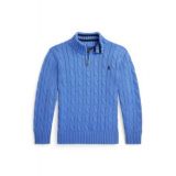 Toddler and Little Boys Cable-Knit Cotton Quarter-Zip Sweater