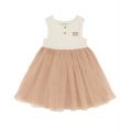 Toddler Girls One Piece Fit-and-Flare Sleeveless Ribbed and Tulle Dress
