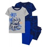 Toddler Carters Toddler Boys Dinosaur Cotton Blend Pajamas 4 Piece Set