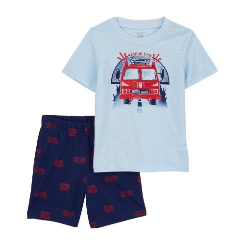 카터스 Baby Boys Firetruck T-shirt and Shorts 2 Piece Set