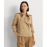 Womens Short Double-Breasted Trench Coat
