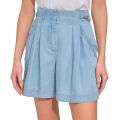 Womens Pleated High Rise Shorts