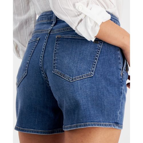 타미힐피거 Womens Greenwich Buttoned-Pocket Denim Sailor Shorts