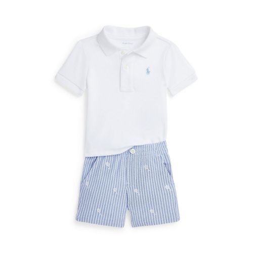 폴로 랄프로렌 Baby Boys Soft Cotton Polo Shirt and Mesh Shorts Set