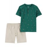 Toddler Boys Shirt and Shorts 2 Piece Set