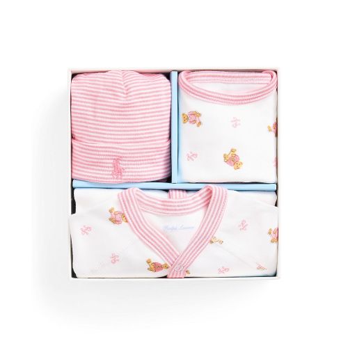 폴로 랄프로렌 Baby Girls Polo Bear Cotton 3-Piece Gift Set