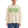 Mens Elevated Relaxed-Fit Long-Sleeve Graphic T-Shirt