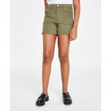 Womens Mid-Rise Zip-Fly Utility Shorts