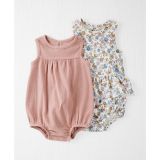 Baby Girls Organic Cotton Bubble Bodysuits Pack of 2