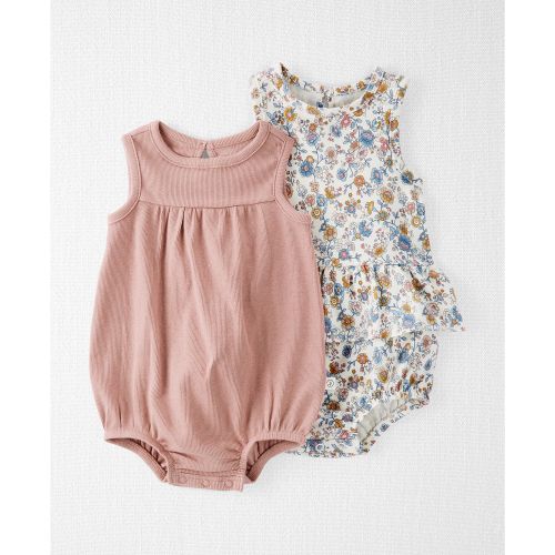 카터스 Baby Girls Organic Cotton Bubble Bodysuits Pack of 2