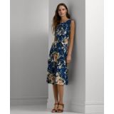 Womens Floral Twist-Front Stretch Jersey Dress