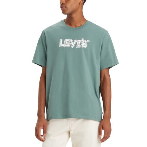 리바이스 Mens Cotton Relaxed Logo Crewneck T-Shirt