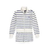 Big Girls Striped Cotton Terry Jacket and Shorts Set