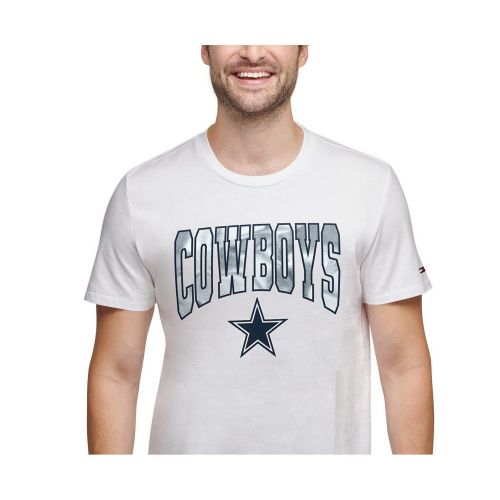 타미힐피거 Mens White Dallas Cowboys Embroidered Patch T-shirt