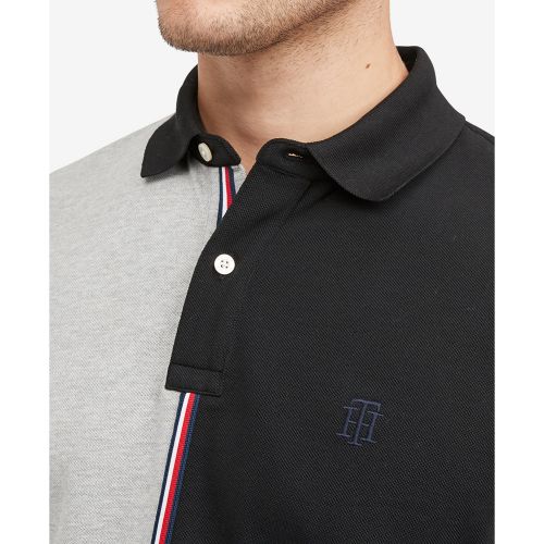 타미힐피거 Mens Vertical Block Global Stripe Regular Fit Short Sleeve Polo Shirt