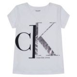 Big Girls Foil Monogram V-Neck T-shirt