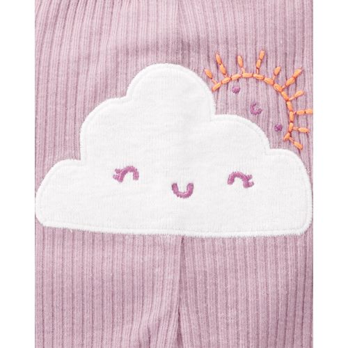 카터스 Baby Girls Cloud Bodysuits and Pants 3 Piece Set