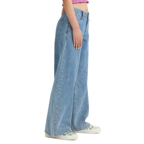 리바이스 Womens 94 Baggy Wide-Leg Relaxed-Fit Denim Jeans