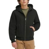 Mens Workwear Hoodie Bomber Jacket with Quilted Lining