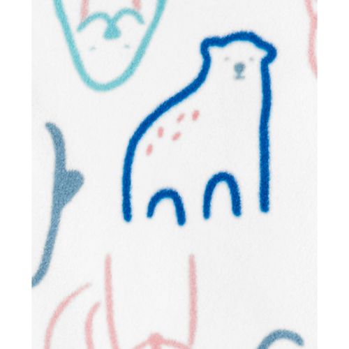 카터스 Toddler Girls 1-Piece Animal-Print Fleece Footed Pajama