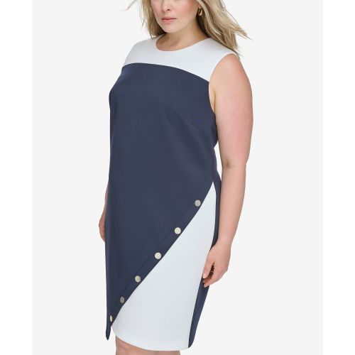 타미힐피거 Plus Size Colorblocked Jersey Dress