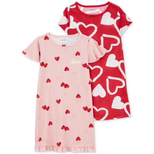 카터스 Toddler Heart-Print Nightgowns Pack of 2