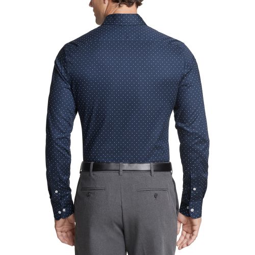 타미힐피거 Mens TH Flex Slim Fit Wrinkle Resistant Stretch Pinpoint Oxford Dress Shirt