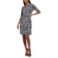 Womens Ruched-Sleeve Shift Dress