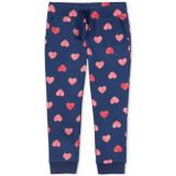Toddler Girls Heart-Print Cotton Jogger Pants