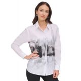 Womens Cityscape-Print Shirt