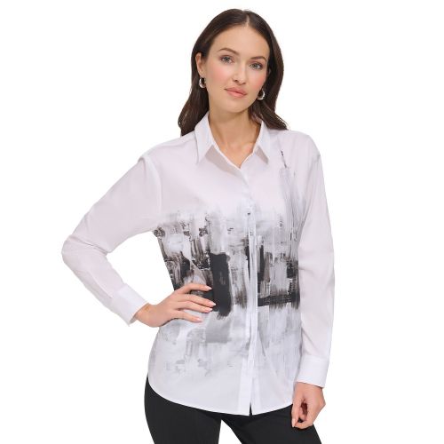 DKNY Womens Cityscape-Print Shirt