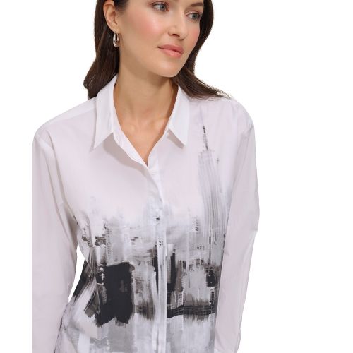 DKNY Womens Cityscape-Print Shirt