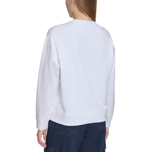 DKNY Womens Cotton Studded Logo Sweatshirt