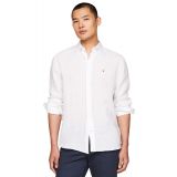Mens Pigment-Dyed Button-Down Long Sleeve Shirt