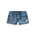 Toddler and Little Girls Patchwork Cotton Denim Shorts
