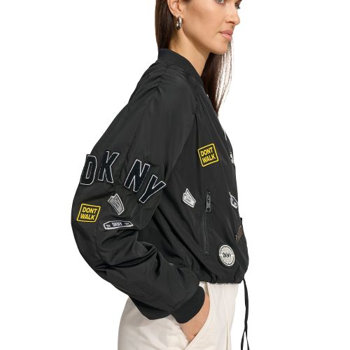 DKNY Womens Logo Bomber Jacket