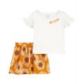 Toddler Girls Floral T-shirt and Skort 2 Piece Set
