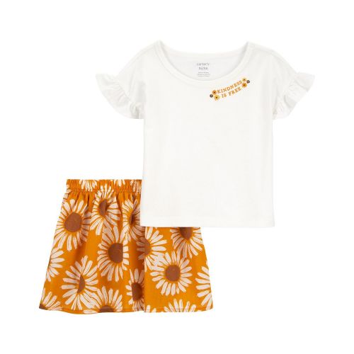 카터스 Toddler Girls Floral T-shirt and Skort 2 Piece Set