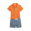 Baby Boys Polo Bear Cotton Polo Shirt and Shorts Set