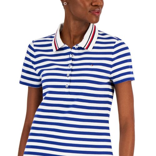타미힐피거 Womens Twin-Tipped Striped Polo Shirt