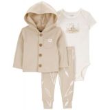 Baby Boys or Baby Girls Little Cardigan Bodysuit and Pants 3 Piece Set