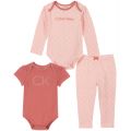 Baby Girls Logo Print Bodysuits and Joggers 3-Piece Set