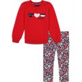 Baby Girls Quilted Raglan Tunic and Floral Leggings 2 Piece Set